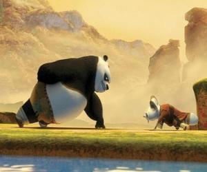 Puzzle Kung Fu Panda σε έναν από τους προπονητές και ο πλοίαρχος Fu Shifu